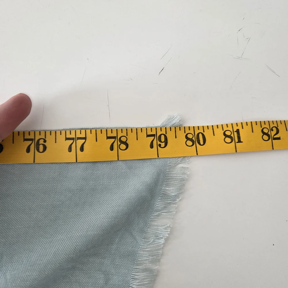 NWT Style & Co Blue‎ Teal Metallic Striped Check Chambray Scarf 25×80 Inches